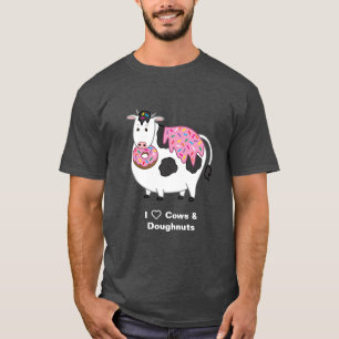 Lustigt Tjock Holsteinkott som äter Sprinkle Dough Tee Shirt