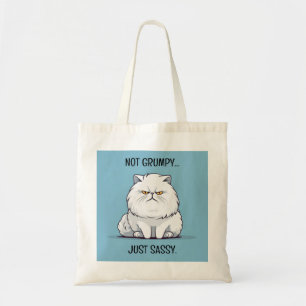 Lustigt Tjock Tecknad Cat Not Grumpy Just Sassy Tygkasse