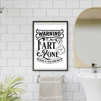 Lustigt toalettbadrumsbadrum i humor poster
