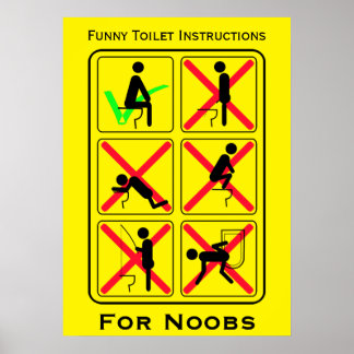 Lustigt Toilet-instruktioner Poster