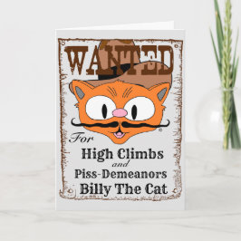 Lustigt, tomt, insida kort, Cowboy Cat Kort