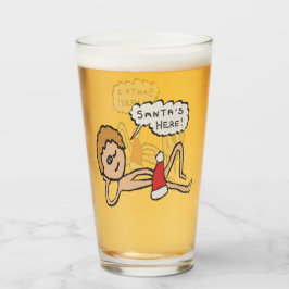 Lustigt tomten är här Julafton Humor Glaskopp