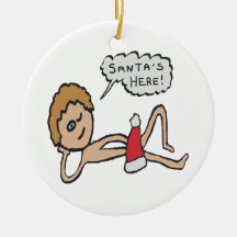 Lustigt tomten är här Julafton Humor