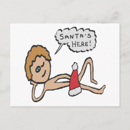 Lustigt tomten är här Julafton Humor Vykort