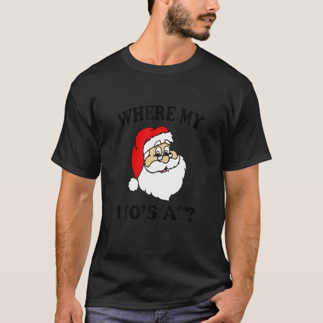 Lustigt, tomten där min ho är ful christmas sweate t shirt (Framsida)