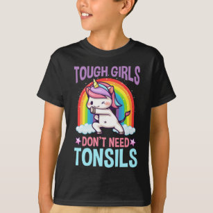 Lustigt Tonsil Removal Unicorn Kid Tonsillectomy T Shirt