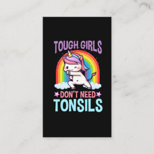 Lustigt Tonsil Removal Unicorn Kid Tonsillectomy Visitkort