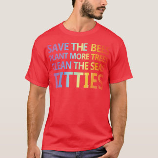 Lustigt torv, spara av biplantan renare träd t shirt