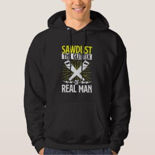 Lustigt träbearbetande Carpenter Sawdust Glitter Hoodie