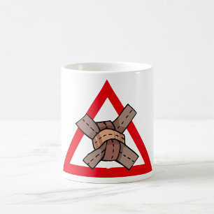 Lustigt trafikskylt Sylt Knot Warning Road Sign Kaffemugg