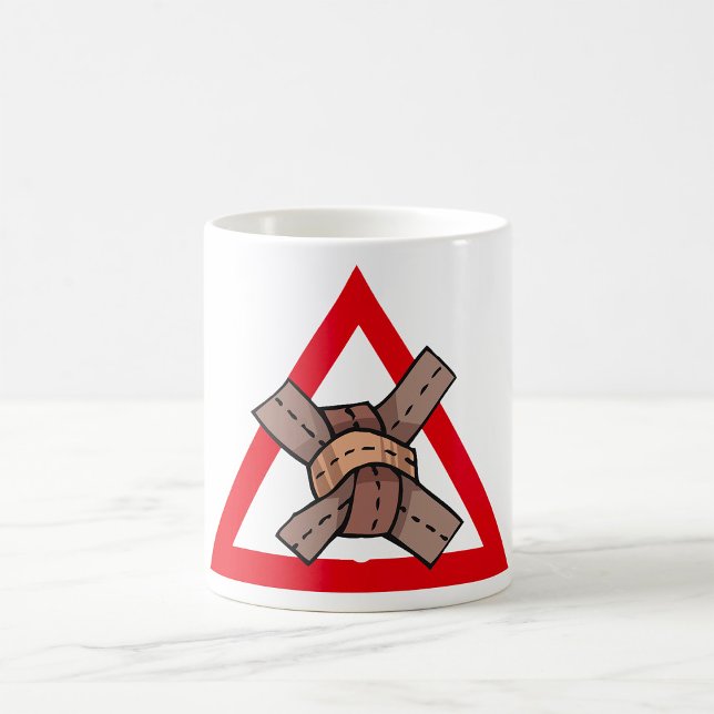 Lustigt trafikskylt Sylt Knot Warning Road Sign Kaffemugg (Skapare uppladdad)