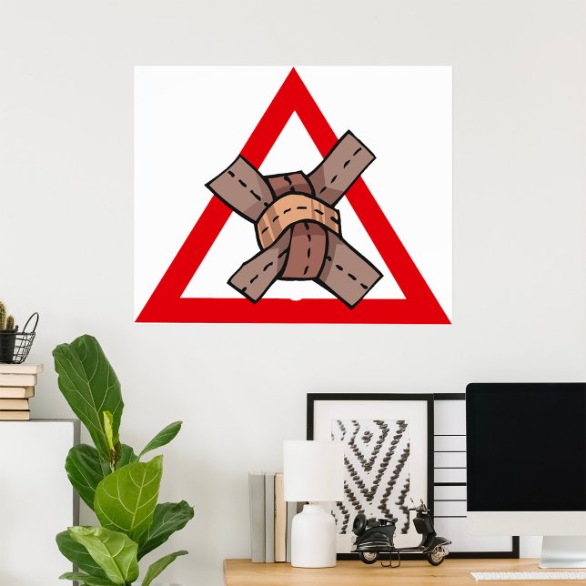 Lustigt trafikskylt Sylt Knot Warning Road Sign Poster (Skapare uppladdad)