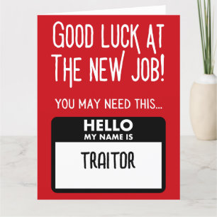 Lustigt "Traitor Badge"-medarbetare Lämnar Tack Kort