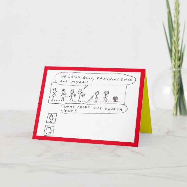 Lustigt tre Wise Manar presenterar Joke Helgkort (Framsida)