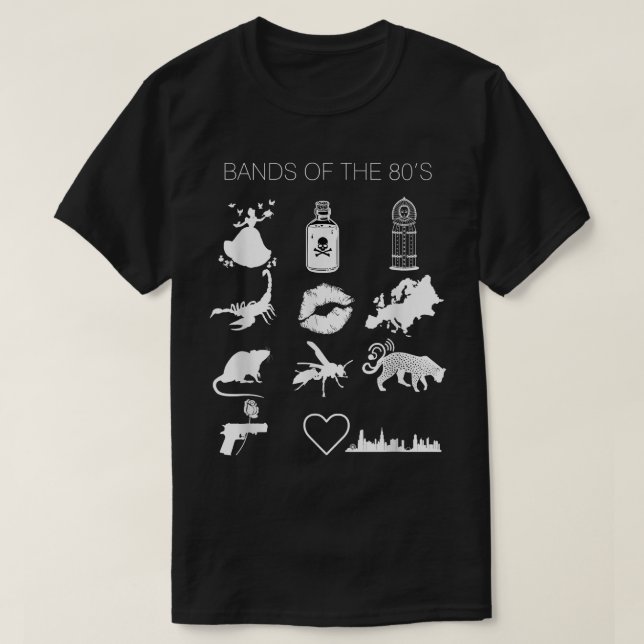 Lustigt Trendig Bands of the 80's Hair Bands Sten  T Shirt (Design framsida)