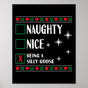 Lustigt Trendig jul Julafton Naughty Nice som A S Poster