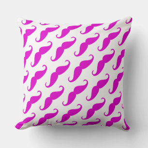 Lustigt trendig rosa neon mustache mönster kudde