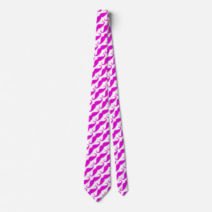 Lustigt trendig rosa neon mustache mönster slips