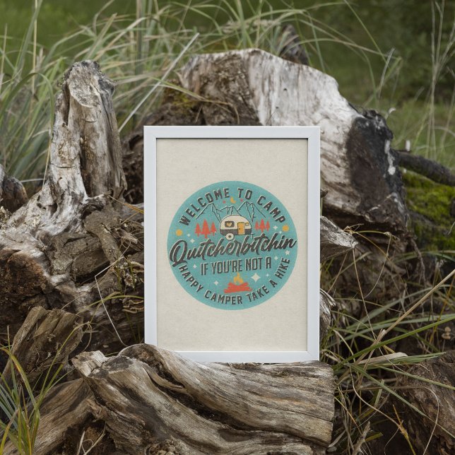Lustigt Trendig RV Camping Wall Art Poster (Use this funny trendy RV quote poster to decorate your walls!)