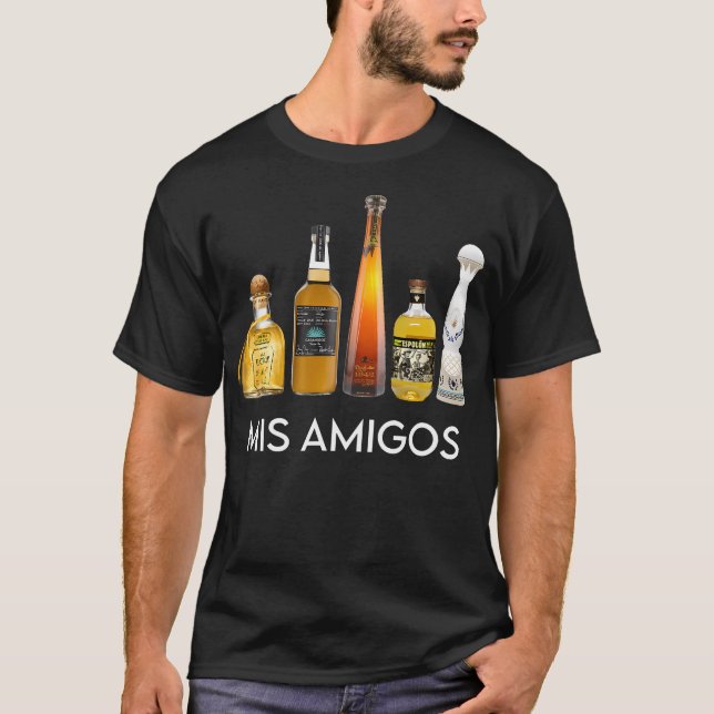 Lustigt Trendig Sarkastic Alcohol Mis Amigos Tequi T Shirt (Framsida)