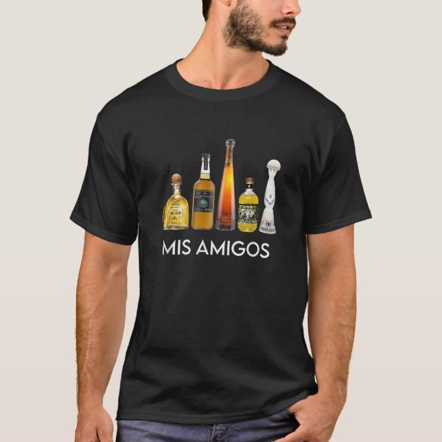 Lustigt Trendig Sarkastic Alcohol Mis Amigos Tequi T Shirt (Framsida)