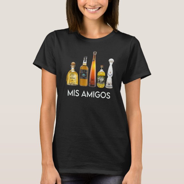 Lustigt Trendig Sarkastic Alcohol Mis Amigos Tequi T Shirt (Framsida)