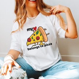 Lustigt Trendig Valentines day Gift för Pizza Älsk T Shirt