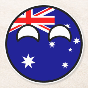 Lustigt Trending Geeky Australien Countryball Underlägg Papper Rund