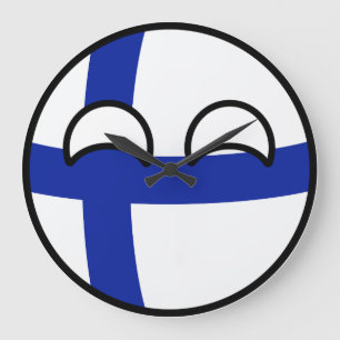 Lustigt Trending Geeky Finland Countryball Stor Klocka