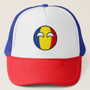 Lustigt Trending Geeky Rumänien Countryball Truckerkeps