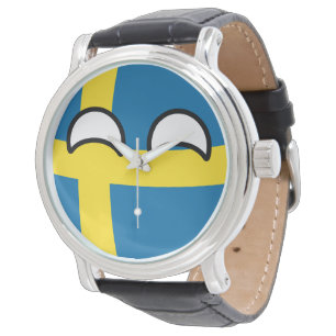 Lustigt Trending Geeky Sverige Countryball Armbandsur