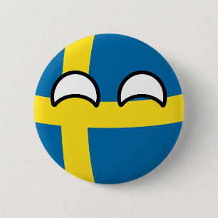 Lustigt Trending Geeky Sverige Countryball Knapp