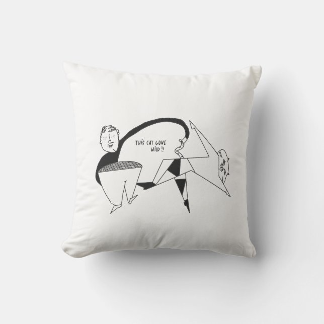 Lustigt tröja roligt för kattens livsstil kudde (Framsida)