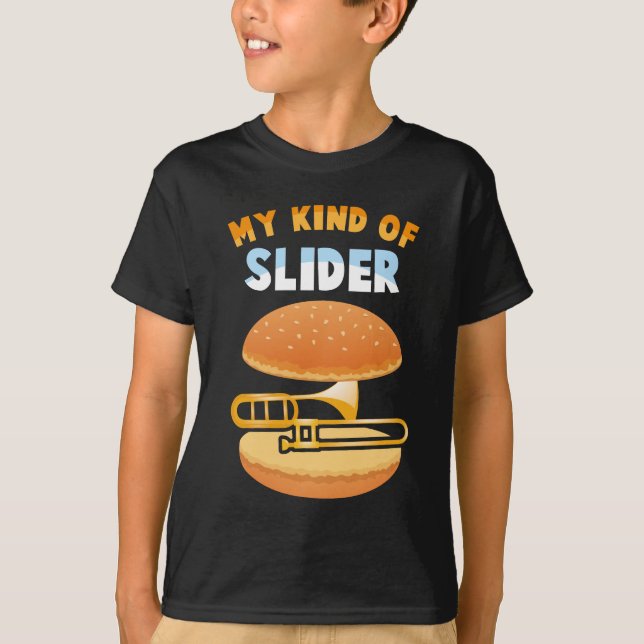 Lustigt Trombone Player Slider Musician Trombonist T Shirt (Framsida)