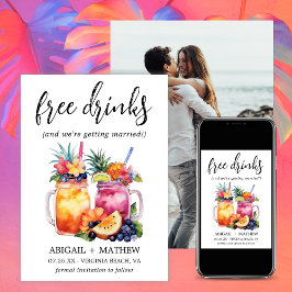 Lustigt Tropical Fruit Cocktails Drink Photo Bröll Spara Datumet