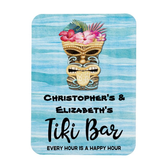 Lustigt Tropical Tiki Pub Monogrammed Cruise Frakt Magnet (Vertikal)