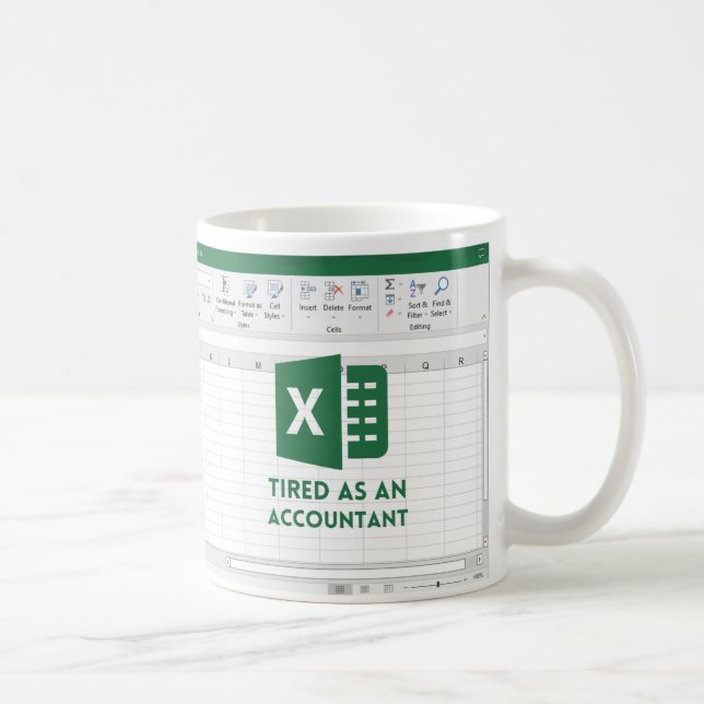 Lustigt trött som räkenskapsförare, ekonomirevisor kaffemugg (Höger)