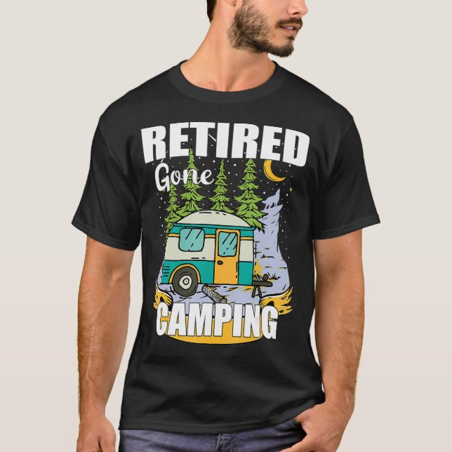 Lustigt trötta Borta camping - njut av Pension  T Shirt (Framsida)