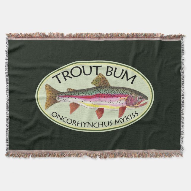 Lustigt Trout Bum Fishermans Filt (Framsidan)