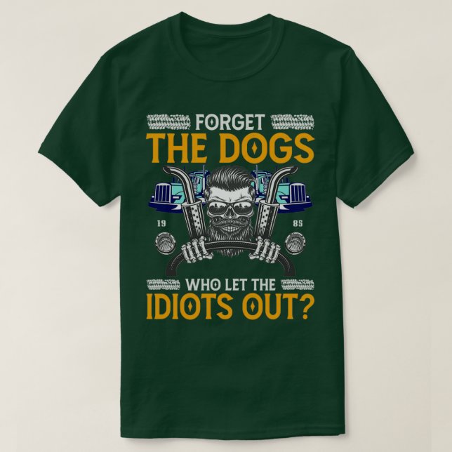 Lustigt Trucker som släpper ut Idiots T Shirt (Design framsida)