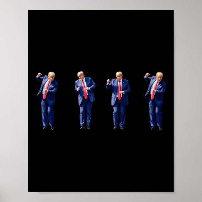 Lustigt trumfknapp som dansar som en felonröstspum poster (Framsidan)