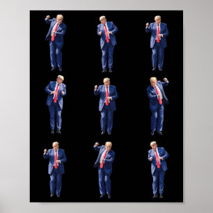 Lustigt trumfknapp som dansar som en felonröstspum poster