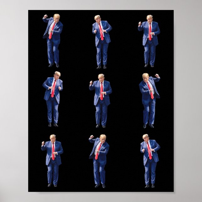Lustigt trumfknapp som dansar som en felonröstspum poster (Framsidan)