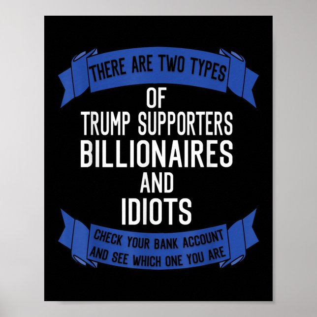 Lustigt trumfkort för Idioter och miljardärer Poster (Framsidan)