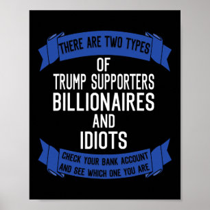 Lustigt trumfkort för Idioter och miljardärer Poster