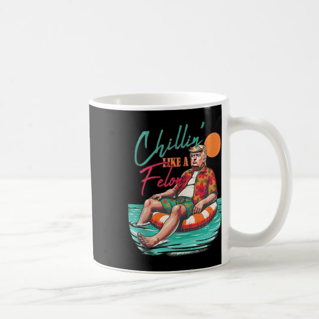 Lustigt trumfkort som en felon-Tank 2024 Kaffemugg (Höger)