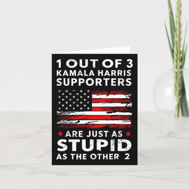 Lustigt Trump 1 av 3 Kamala Harris-supportrar Fe Kort (Framsida)