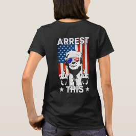 Lustigt Trump 2024 Arrest Denna amerikanska Flagga T Shirt