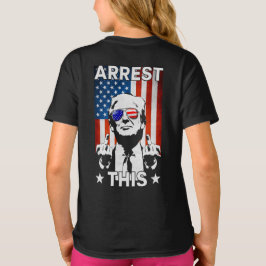 Lustigt Trump 2024 Arrest Denna amerikanska Flagga T Shirt