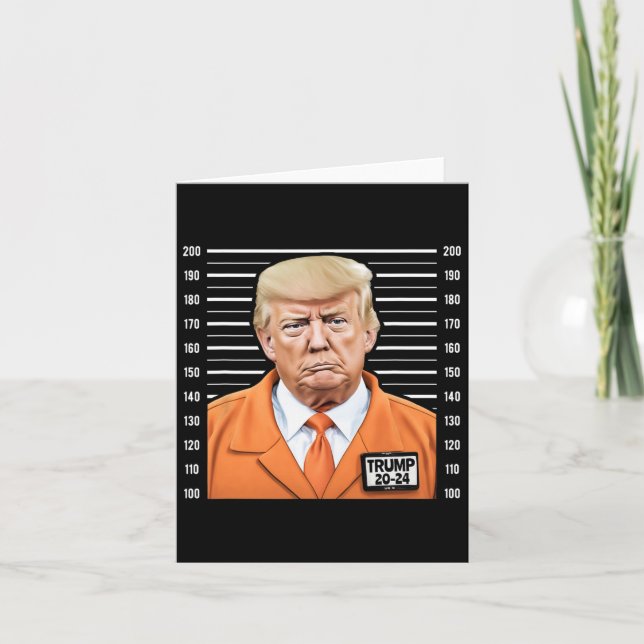 Lustigt Trump 2024 Fånge Mugshot Kort (Framsida)